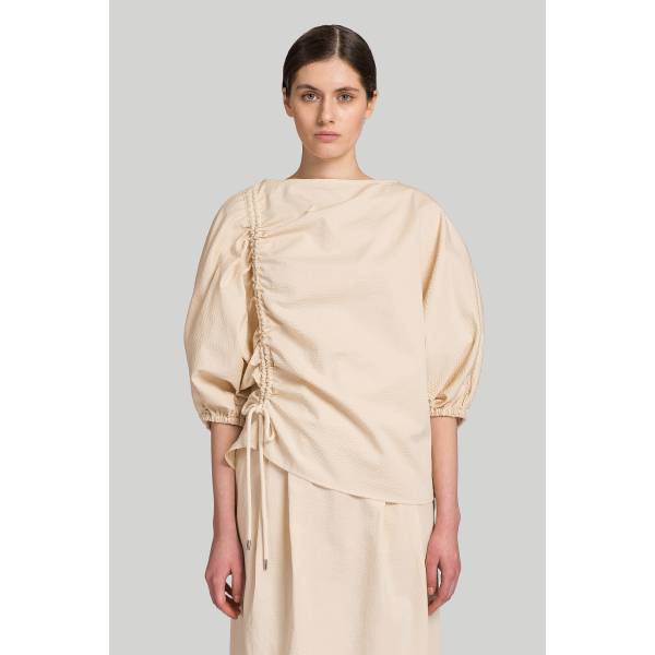  Блузка MISSING YOU ALREADY SEERSUCKER DRAWSTRING BLOUSE Мануфактура outlet village 