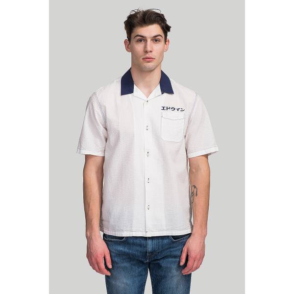  Рубашка Edwin White Katakana Crew Shirt Мануфактура outlet village 
