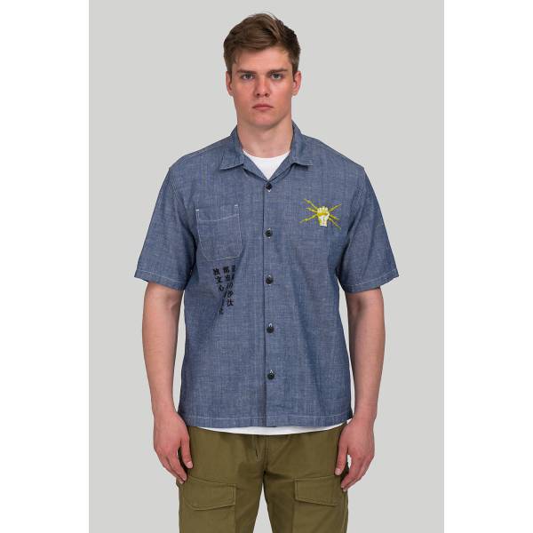  рубашка Edwin Blue Autonomous Shirt Мануфактура outlet village 